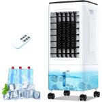 Climatiseur mobile 3 en 1 rafraichisseur dair silencieux avec 5. 5l large rservoir deau 3 vitesses 7h ...