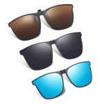 Clip lunettes de soleil polaris�es 3 pi�ces clip solaire pour lunettes de vue de soleil polaris�es � ...