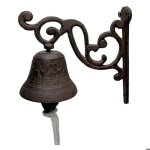 Cloche de dner dextrieur rustique vintage en fonte grande cloche de porte murale en mtal pour ferme ...
