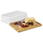 Cloche  fromage - aps - plateau avec capot en bambou et plastique - 24 x 185 x 8 cm