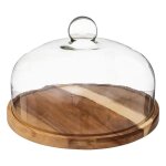 Cloche à fromage - verre avec plateau en bois dacacia - 25 cm - Élégante - facile à nettoyer Cloche à fromage - verre avec plateau en bois dacacia - 25 cm - Élégante - facile à nettoyer