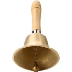 Cloche de table 8cm clochette à main multifonctionnelle avec poignée en bois instrument de musique Cloche de table 8cm clochette à main multifonctionnelle avec poignée en bois instrument de musique