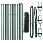 Cl�ture en acier recouvert de pvc - gko - vert - 2500x3. 2x60 cm - rouleau de 25 m - 22 poteaux - 4 poteaux ...