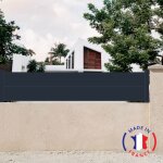 Cl�ture aluminium 2 lames mod�le plein en kit dimensions l. 2107 mm (poteaux compris) x h. 460 mm couleurs ...