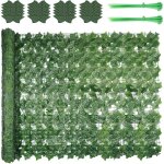Cl�ture brise - vue en lierre artificiel extensible 3 x 1 m ? haie artificielle verte r�sistante aux ...