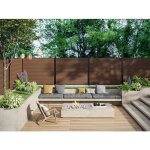 Cl�ture � poser effet bois h148 cm - kit de 9 lames en composite co - extrud� + 1 poteau anthracite - ...