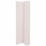 Cl�ture de jardin double face - vidaxl - 90x400 cm - blanc - pvc r�sistant aux intemp�ries - r�sistance ...