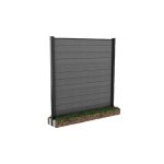 Clture jardin - kit avec poteau 240cm  sceller au sol - gris aspect bois - keter
