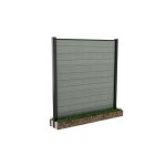 Clture jardin - kit avec poteau 240cm  sceller au sol - vert aspect bois - keter
