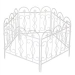 Cl�tures de jardin en m�tal - enduit de poudre r�sistant � rouille - 5 panneaux barri�re jardin exterieur ...