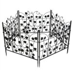 Cl�tures de jardin en m�tal - enduit de poudre r�sistant � rouille - 5 panneaux barri�re jardin exterieur ...