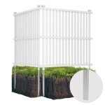 Cl�ture de jardin en pvc flexibles�113x114 cm costway - piquets en m�tal - ecran de confidentialit� - ...
