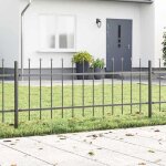 Cl�ture de jardin vidaxl avec haut en fer de lance gris 85x06 m en acier 3334088