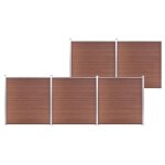 Clture de jardin - vidaxl - wpc - 872x186 cm - marron - rsistante  la pourriture