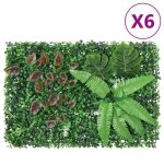 Cl�ture � plantes artificielles 6 pcs vert 40x60 cm