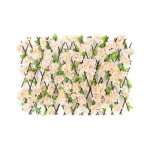 Clôture rétractable en bois haie extensible avec feuilles de fleurs artificielles décoration de jardin ... Clôture rétractable en bois haie extensible avec feuilles de fleurs artificielles décoration de jardin ...
