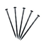 Piquets dancrage plastique 25 pcs ? 20 cm (8) spirale noir pour bordures gazon toile tentes
