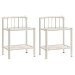 Cloud lot de 2 tables de chevet - lgant design - blanc et transparent mtal et verre chynew8414288