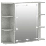 Cloud armoire  miroir avec led meuble de salle de bain - meuble de rangement gris bton 70x165x60 cm ...
