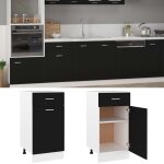 Cloud armoire de plancher  tiroir contemporain meuble bas cuisine armoire rangement de cuisine noir ...
