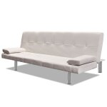 Cloud canapé - lit unique - canapé convertible sofa relax réglable avec deux oreillers similicuir blanc ... Cloud canapé - lit unique - canapé convertible sofa relax réglable avec deux oreillers similicuir blanc ...