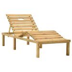 Cloud chaise longue de jardin avec table bains de soleil - �l�gant design - transat bois de pin impr�gn� ...