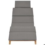Cloud - neuf chaise longue / transat - pliable - avec coussin - gris fonc� bois de teck cc847