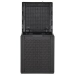 Cloud coffre de rangement extrieur - lgant design - bote de rangement de jardin 90 l noir pp rotin ...