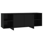 Cloud meuble tv banc tv pour salon - noir 130x35x50 cm bois dingnierie chynew6352163