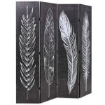 Cloud paravent intérieur - élégant design - cloison de séparation pliable 160 x 170 cm plumes noir et ... Cloud paravent intérieur - élégant design - cloison de séparation pliable 160 x 170 cm plumes noir et ...