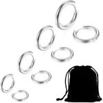 Clyhon 4 paires acier inoxydable boucles doreilles anneau homme femme boucles d oreilles croleboucle ...
