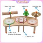 Cocosity ensemble de tambours ensemble de batterie de bureau portable 7 en 1 pour enfants musique kit ...