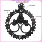 Cocosity horloge � engrenages rotatifs engrenage mural en mouvement horloge m�canique avec grande date ...