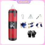 Cocosity sac de boxe 4ft sac de punch lourd non rempli sac de sable dentra�nement de gants noir et rouge ...