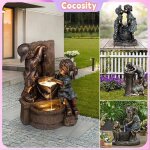 Cocosity statue de jardin en résine enfants garçon et fille fontaine baignoire décoration pour jardin ... Cocosity statue de jardin en résine enfants garçon et fille fontaine baignoire décoration pour jardin ...