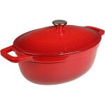 Cocotte fonte Émaillée rouge 6l ovale faitout ultra résistantmarmite compatible induction / gaz / four ... Cocotte fonte Émaillée rouge 6l ovale faitout ultra résistantmarmite compatible induction / gaz / four ...