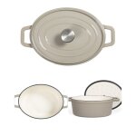 Cocotte ovale en fonte émaillée beige diamètre 29cm capacité 4. 5l Cocotte ovale en fonte émaillée beige diamètre 29cm capacité 4. 5l