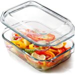 Cocotte rectangulaire en verre de avec couvercle en verre pour four À micro - ondes (2. 1l) Cocotte rectangulaire en verre de avec couvercle en verre pour four À micro - ondes (2. 1l)