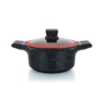 Cocotte avec revêtement en granit avec couvercle en verre 20cm herzberg hgrscas20 Cocotte avec revêtement en granit avec couvercle en verre 20cm herzberg hgrscas20