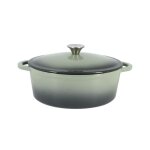 Cocotte volcano ovale 4l 28cm en fonte vert