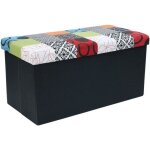 Coffre banc pliable patchwork - multicolore