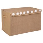 Coffre enfant pompons jute 36x57cm - atmosphera createur dinterieur