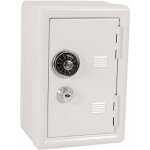 Coffre - fort tirelire secret avec clef - pour enfants et adultes 10x12x18cm (blanc)