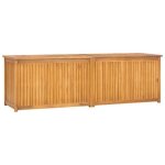 Coffre de jardin - teck - 175 x 50 x 55 cm - rsistant aux intempries - avec sac en pe