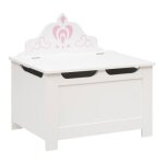 Coffre couronne en bois 57x40cm blanc - atmosphera createur dinterieur