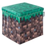 Coffre � jouet pliant 2en1 - roba - minecraft ? bloc dherbe ? 30 x 30 x 30 cm ? rangement et si�ge pour ...