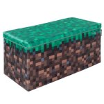 Coffre � jouet pliant 2en1 - roba - minecraft ? bloc dherbe ? 60 x 30 x 30 cm ? rangement et si�ge pour ...