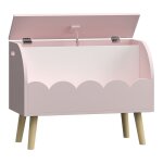 Coffre � jouets vestnes 60 x 30 x 44 cm rose blanc