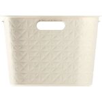 Coffre � linge - curver - softex - 45l - plastique recycl� - 59 x 39 x 27 cm - blanc cass�