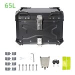 Coffre de moto universel de 65l en aluminium avec verrou de s�curit� bo�te sup�rieure �tanche pour bagages ...